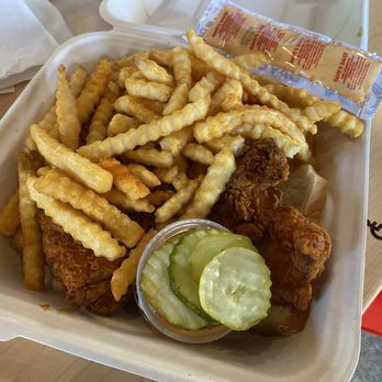 Dave's Hot Chicken - Dave's #1 - Two Tenders with Fries - Chicken Shop Near Me - Oakland, California Dave's Hot Chicken - Dave's #1 - Two Tenders with Fries - Chicken Shop Near Me - Oakland, California