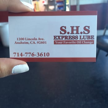S.h.s Express Lube - SHS Business Card - Oil Change Stations Near Me - Anaheim, California S.h.s Express Lube - SHS Business Card - Oil Change Stations Near Me - Anaheim, California