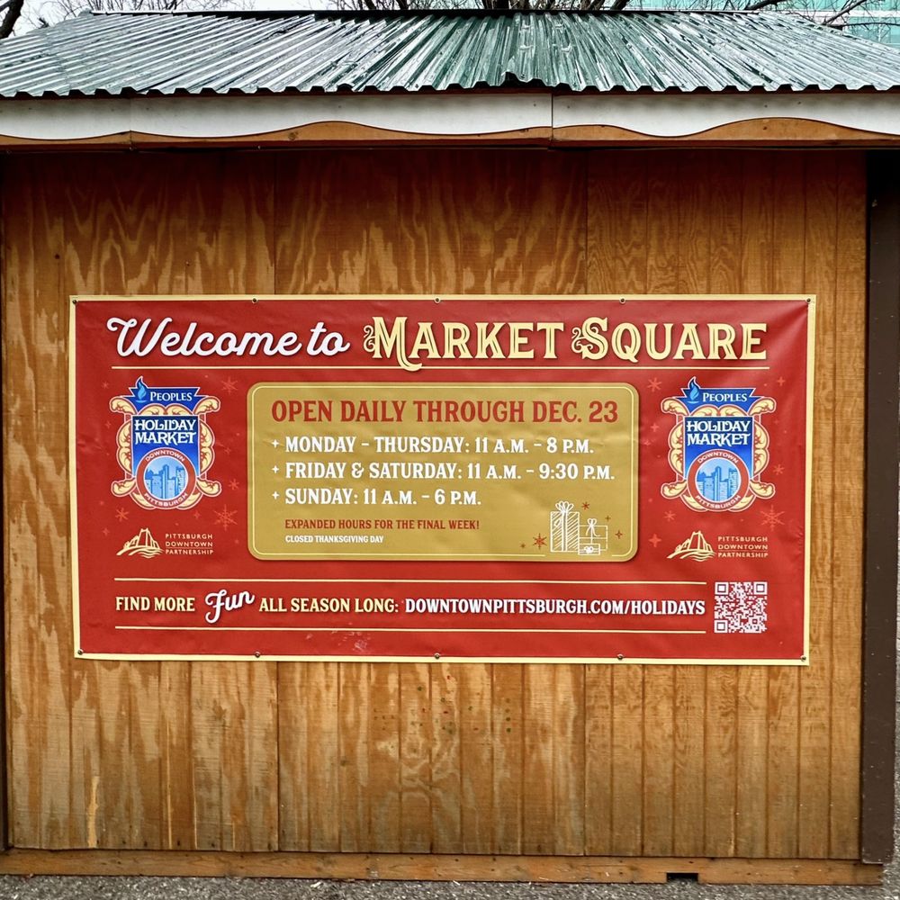 Sign for the Holiday Market for 2023 Sign for the Holiday Market for 2023