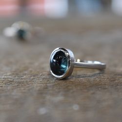Marcus Ó Broin Jewellery - Indicolite tourmaline, a beautiful blue stone set in a white gold ring. Call for pricing.