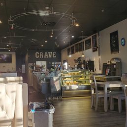 the interior of a cafe