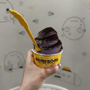 Somisomi - Cookies n cream swirled with Ube - Ice Cream & Frozen Yogurt Near Me - Sugar Land, Texas Somisomi - Cookies n cream swirled with Ube - Ice Cream & Frozen Yogurt Near Me - Sugar Land, Texas