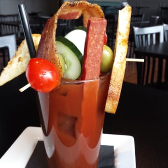Bar Bistro - Bloody meal: with a hard boiled egg, bacon, pepperoni, olives and cucumber! - Cocktail Bars Near Me - Tacoma, Washington Bar Bistro - Bloody meal: with a hard boiled egg, bacon, pepperoni, olives and cucumber! - Cocktail Bars Near Me - Tacoma, Washington