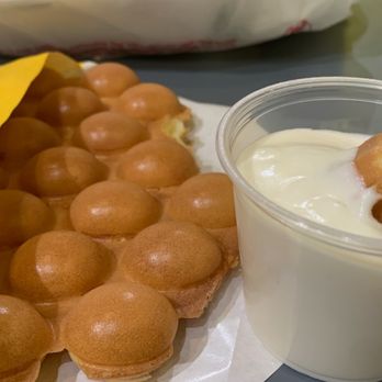 Happy Lemon - Original egg waffle with salted cheese dip - it's so good! - Juice Bars & Smoothies Near Me - Katy, Texas Happy Lemon - Original egg waffle with salted cheese dip - it's so good! - Juice Bars & Smoothies Near Me - Katy, Texas