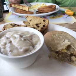 Breakfast Pastie with gravy on the side Breakfast Pastie with gravy on the side