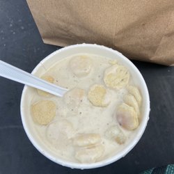 Quarterdeck - Cup of pretty good clam chowder.