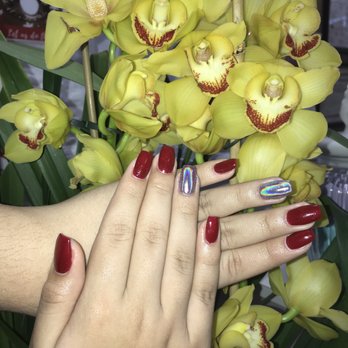 America Nails & Spa - Coffin nails, red 429 and holographic - Nail Salons Near Me - Thousand Oaks, California America Nails & Spa - Coffin nails, red 429 and holographic - Nail Salons Near Me - Thousand Oaks, California