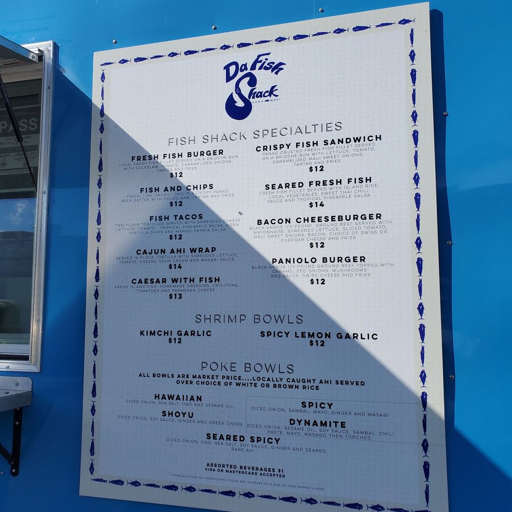 Da Fish Shack - The Menu - Food Trucks Near Me - Hana, Hawaii Da Fish Shack - The Menu - Food Trucks Near Me - Hana, Hawaii