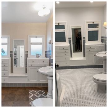 Spring Construction and Design - a bathroom before and after remodeling - General Contractors Near Me - Los Angeles, California
