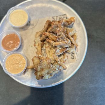 Stack 571 Burger & Whiskey Bar - Tempura Oyster Mushrooms - Burgers Near Me - Tacoma, Washington Stack 571 Burger & Whiskey Bar - Tempura Oyster Mushrooms - Burgers Near Me - Tacoma, Washington