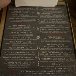Monzón Brewing - Food menu 2/21/24