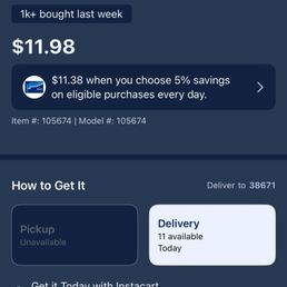 Showing available items that are out of stock, but willing to charge a delivery fee.