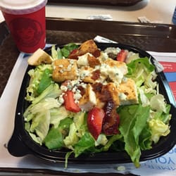 Wendy's - I don't eat fast food much, but they took Wendy's out of our town and I missed this salad, and a kid sz frosty!