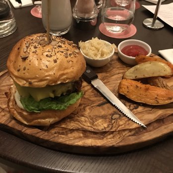 Wulf and lamb - The Wulf burger: seitan, sauerkraut, house mayo, plant-based cheese, brioche bun - Vegan Near Me - London, XGL Wulf and lamb - The Wulf burger: seitan, sauerkraut, house mayo, plant-based cheese, brioche bun - Vegan Near Me - London, XGL