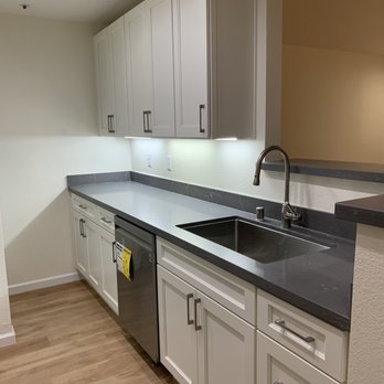 R B Remodeling - After Remodel: Kitchen Cabinets, counter top, faucet, Sink, flooring - General Contractors Near Me