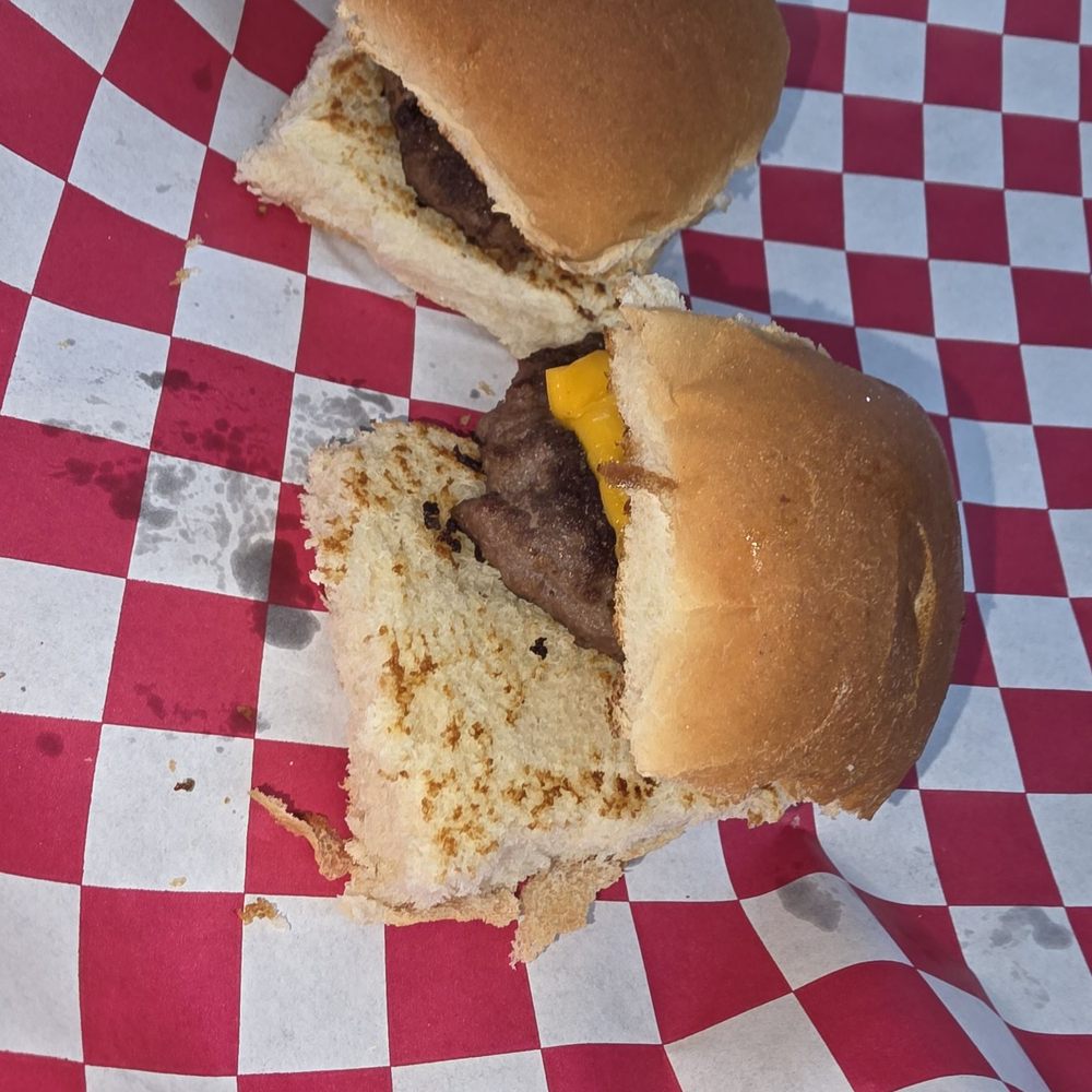 Lil Mama’s Kitchen - Slider burgers.  This are just meat & cheese . - Shaved Ice Near Me - Franklin, Louisiana