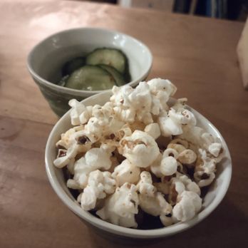 Tokyo Record Bar - Popcorn and cucumber salad / IG @mwy.eats - Izakaya Near Me - New York, New York Tokyo Record Bar - Popcorn and cucumber salad / IG @mwy.eats - Izakaya Near Me - New York, New York
