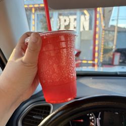 Cherry frozen lemonade slush