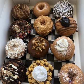 Broad Street Dough - Left2right:Fairhaven,Honey,cocoLoco,devil food,islandBroad,queenB,longBranch,wsidewalnut, mulberry,redvelvet,Cap'nCrunch&maple,All American - Donuts Near Me - Oakhurst, New Jersey