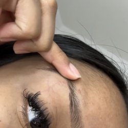 B Threads - You can see where she cut hairs that she wasn't supposed to