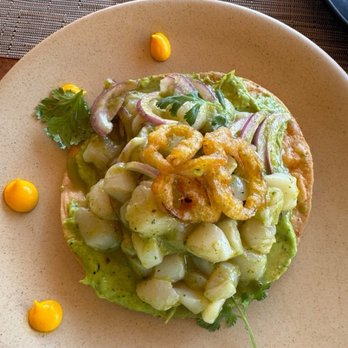 Solomon's Landing - Scallop tostada - Seafood Near Me - Cabo San Lucas, BCS Solomon's Landing - Scallop tostada - Seafood Near Me - Cabo San Lucas, BCS
