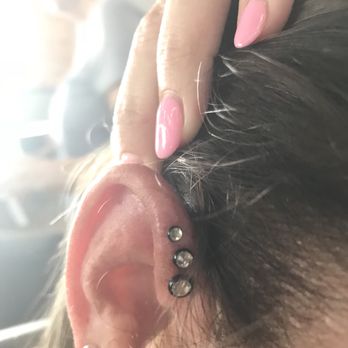 Beyond Ink Tattoo & Body Piercing - Forward Triple helix after initial piercing was changed to different set. - Piercing Near Me - Winter Park, Florida Beyond Ink Tattoo & Body Piercing - Forward Triple helix after initial piercing was changed to different set. - Piercing Near Me - Winter Park, Florida
