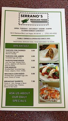 Menu photo 8 Serrano's Mexican Restaurant Las Vegas, NV Menu photo 8 Serrano's Mexican Restaurant Las Vegas, NV