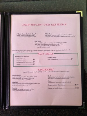 Menu photo 1 Capozio's Harbert, MI