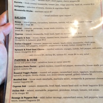 Sal's Italian Kitchen - Menu page 2 of 2 as of June 2016 - Italian Near Me - Cabin John, Maryland Sal's Italian Kitchen - Menu page 2 of 2 as of June 2016 - Italian Near Me - Cabin John, Maryland