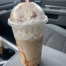 an iced coffee in a cup