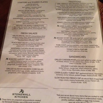 The Marshall Field's Walnut Room - Menu as of 12/2014 - American Near Me - Chicago, Illinois