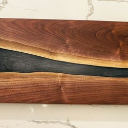 Rockler Woodworking & Hardware - Black walnut serving board with black resin.