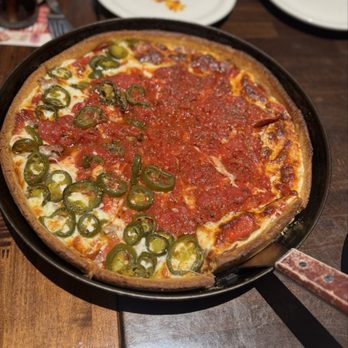 Rance's Chicago Pizza - Half pepperoni half jalapeño - Pizza Near Me - Long Beach, California Rance's Chicago Pizza - Half pepperoni half jalapeño - Pizza Near Me - Long Beach, California