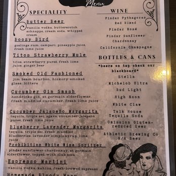 Prohibition Port Jefferson - Drinks menu - New American Near Me - Port Jefferson, New York