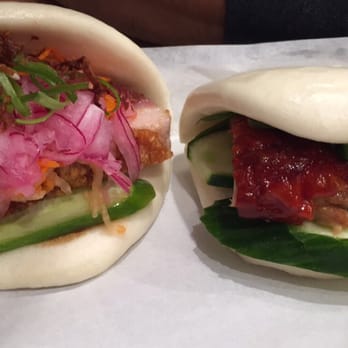 Baos Hog - Bolsa Bao (left) $3.50 and Duck Bao ($4). The Bao is a really good size! Almost a size of a hard shell taco. - Chinese Near Me - Garden Grove, California