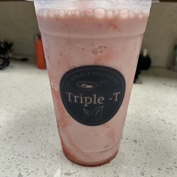 Triple-T - Strawberry cheese cake shake! - Noodles Near Me - Gardena, California Triple-T - Strawberry cheese cake shake! - Noodles Near Me - Gardena, California