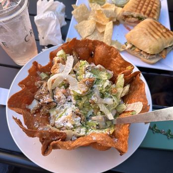 U Crave - Chicken tostada salad with dried tomato shell - Burgers Near Me - San Fernando, California U Crave - Chicken tostada salad with dried tomato shell - Burgers Near Me - San Fernando, California