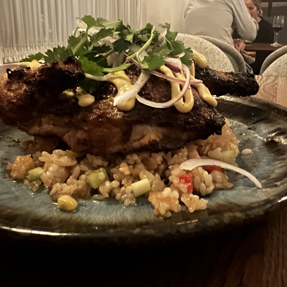 Common Thread Savannah - 1/2 chicken and crispy rice - order it!! - New American Near Me - Savannah, Georgia
