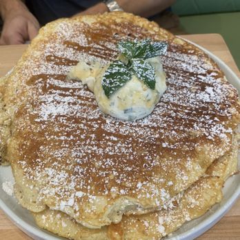 Tipsy Egg - Mint mascarpone pancakes. Little too heavy on the mint - Coffee & Tea Near Me - Chandler, Arizona Tipsy Egg - Mint mascarpone pancakes. Little too heavy on the mint - Coffee & Tea Near Me - Chandler, Arizona