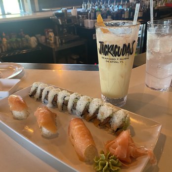 Jackacuda's Seafood & Sushi - Salmon avo roll & salmon sashimi - Seafood Near Me - Destin, Florida