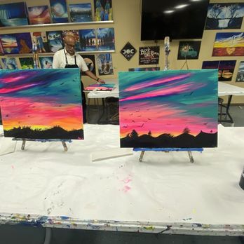 Painting with a Twist - Fire in the sky!! - Art Classes Near Me - Round Rock, Texas Painting with a Twist - Fire in the sky!! - Art Classes Near Me - Round Rock, Texas