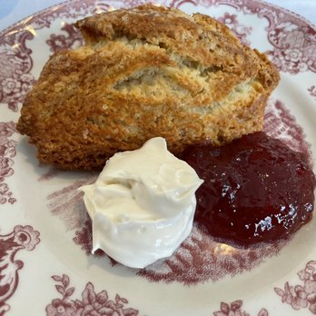 Cambridge Tea House - Cream Scone ($3.25) with Clotted Cream ($1) and Jam ($0.50) - Breakfast & Brunch Near Me - Marble Cliff, Ohio