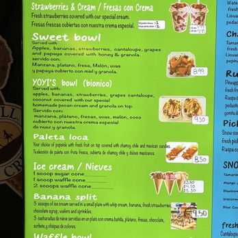 Yoyi's Fruity-Land - Menu - Desserts Near Me - San Marcos, Texas