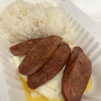 Me's BBQ - Portuguese Sausage, eggs, rice. #45 - Korean Near Me - Honolulu, Hawaii Me's BBQ - Portuguese Sausage, eggs, rice. #45 - Korean Near Me - Honolulu, Hawaii