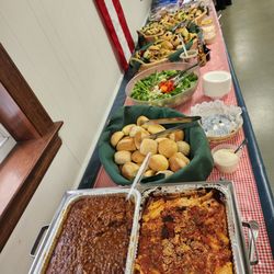 JDeFranco & Daughters Catering - The spread, front left of the photo are beans brought by a family member. Yummy too.... need that recipe