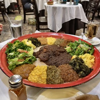 Blue Nile - Veggie combo times 2. Plus a chickpea entree. - Ethiopian Near Me - Houston, Texas