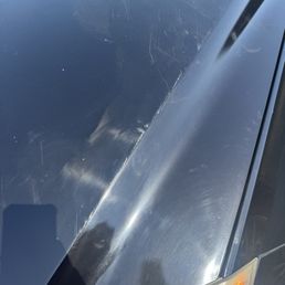 Damage from the car wash left
