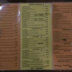 La Bohême - Carta de crêpes salados con precios, muy ricos :)