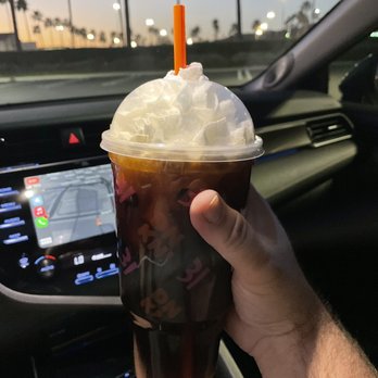 Dunkin' - Their iced coffee with cream and sugar - Donuts Near Me - Foothill Ranch, California