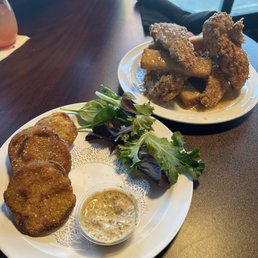 Chicken French toast with Fried Green Tomatoes ‍